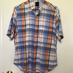Tailorbyrd Collection Men’s Plaid Short Sleeve Button-up Shirt M 100% Cotton